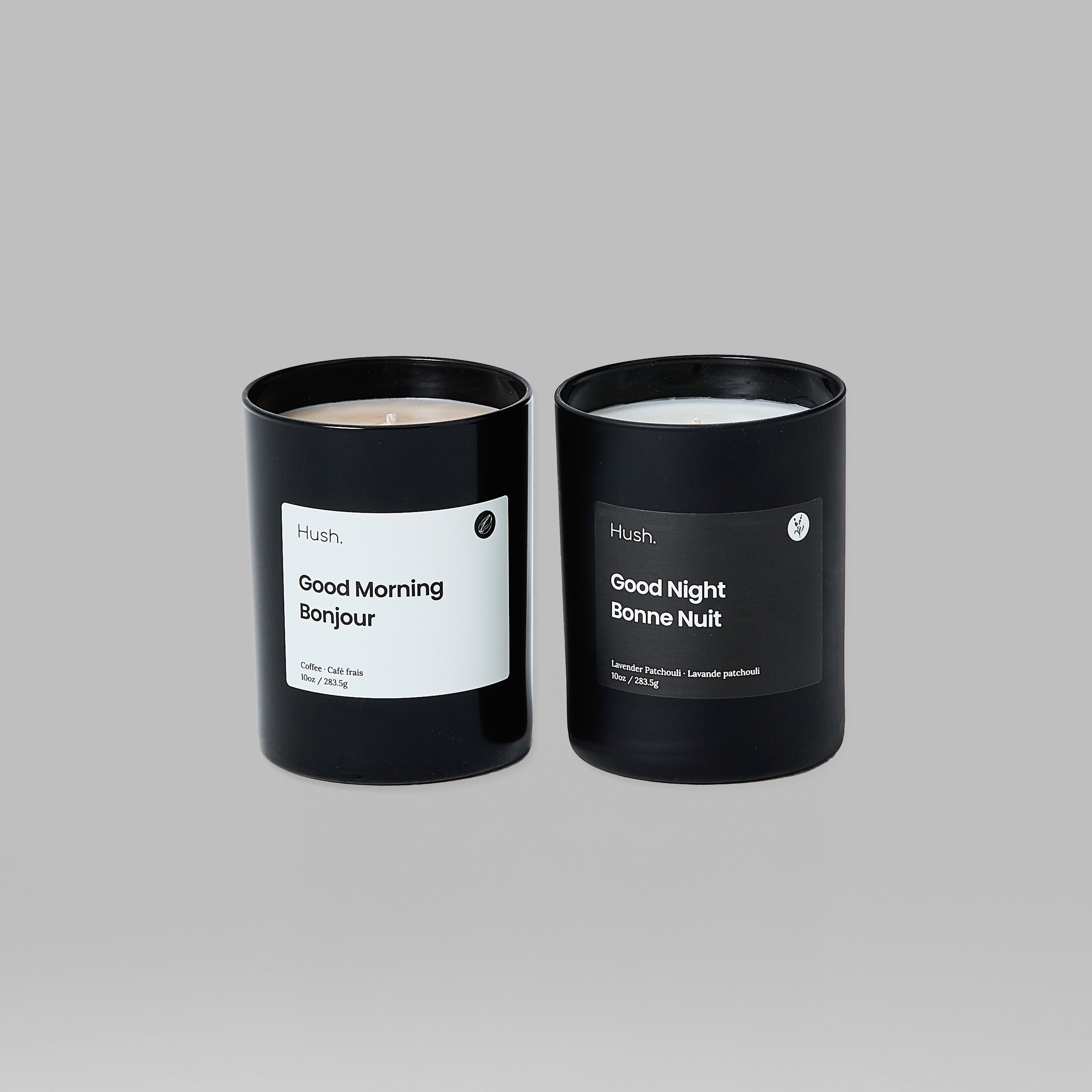 Good Morning & Good Night Candle Set: Made in Canada | Hush