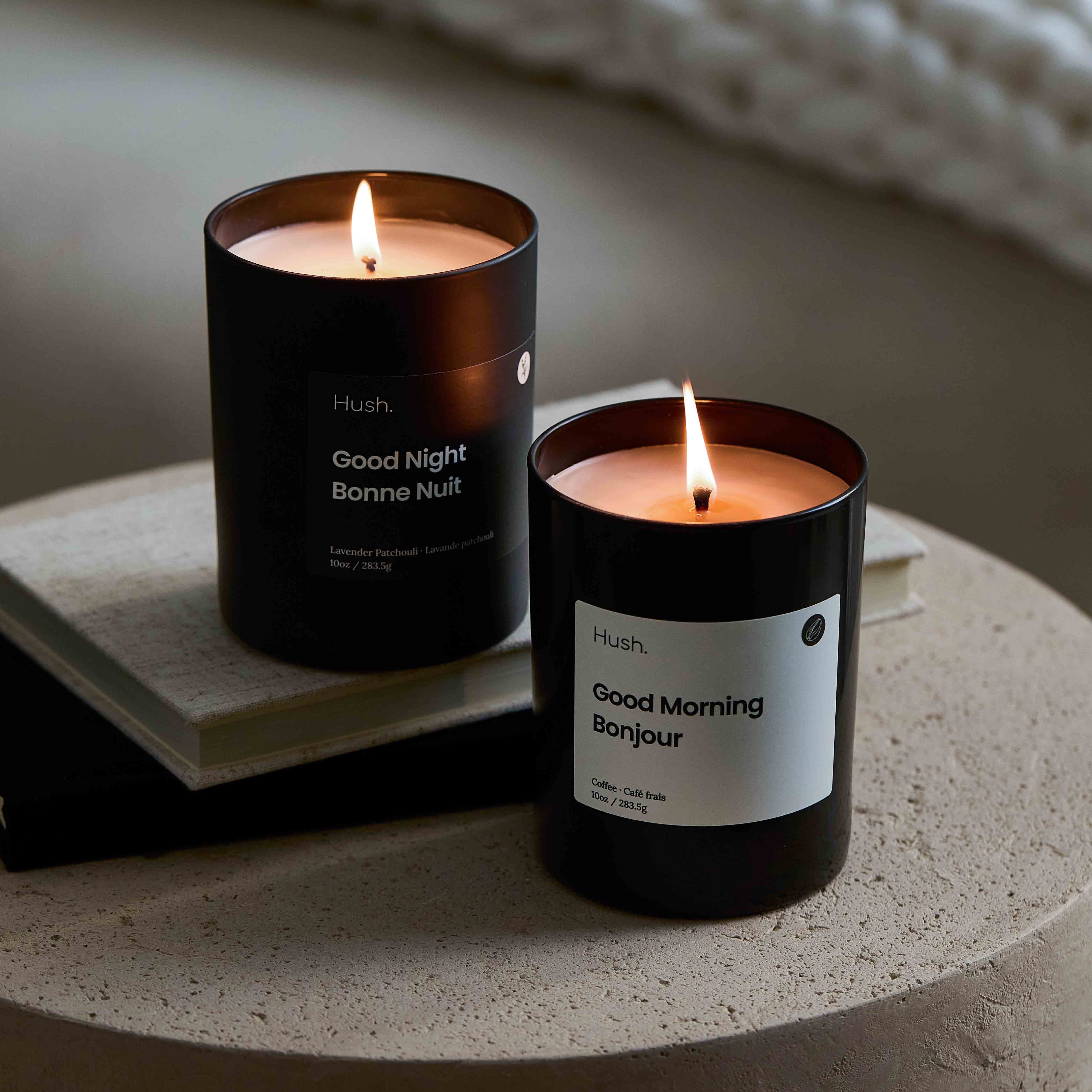 Ensemble de bougies Bonjour et Bonne nuit