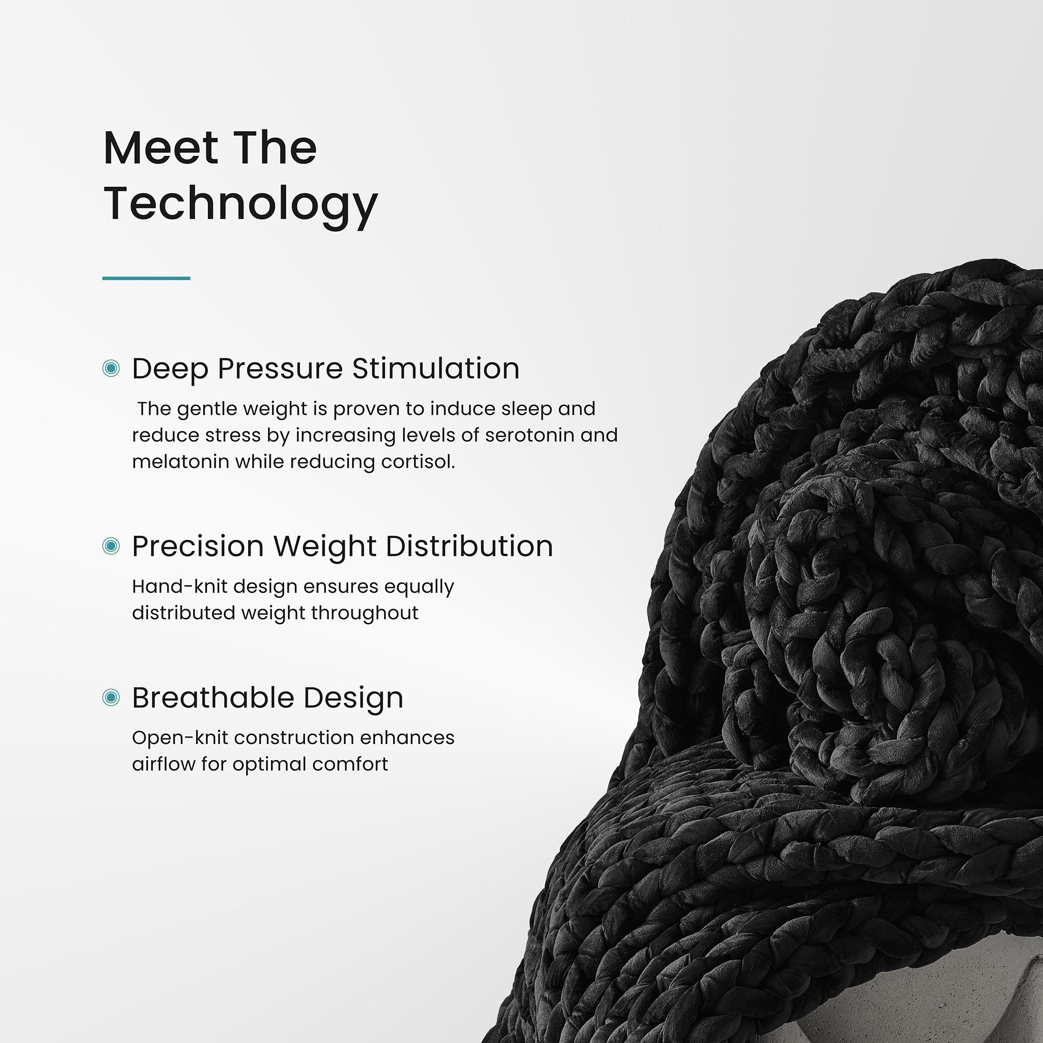 Black Mega Knit Weighted Blanket: Chunky & Stylish Comfort